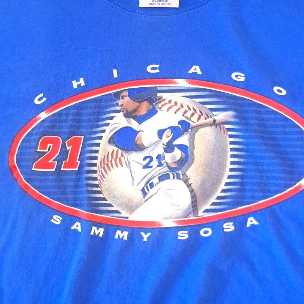 VINTAGE CUBS SAMMY SOSA TSHIRT XL MLB CHICAGO SLAMMING